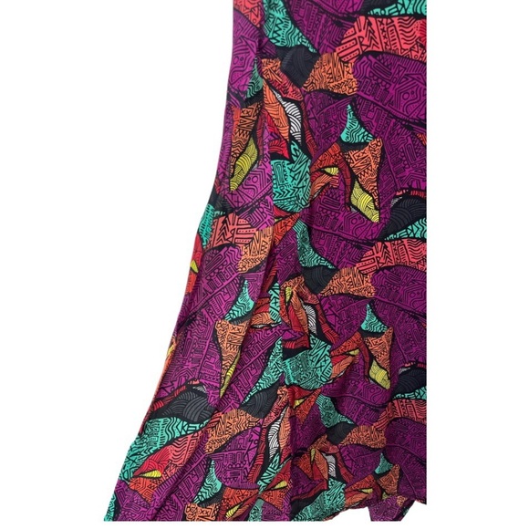 LULAROE Joy Open Front Duster Length Kimono Vest Purple Multi Print Size Small - Picture 6 of 10